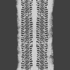带轮胎轨迹和墨迹的Grunge背景图片