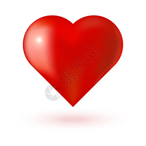 现实的红色3Dvalentine心脏图片