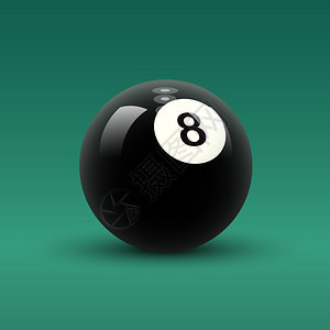 Billiard球向量孤立的固色黑圆锥形球背景图片