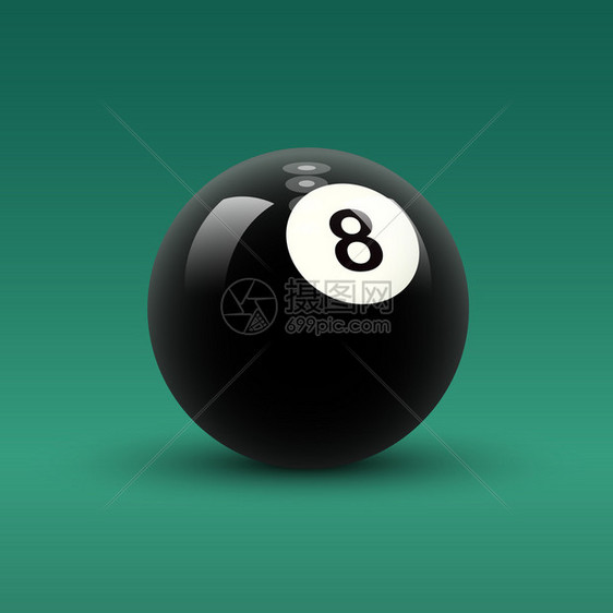 Billiard球向量孤立的固色黑圆锥形球图片