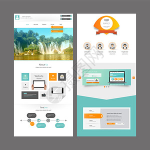 一页网站模板和页眉设计图片