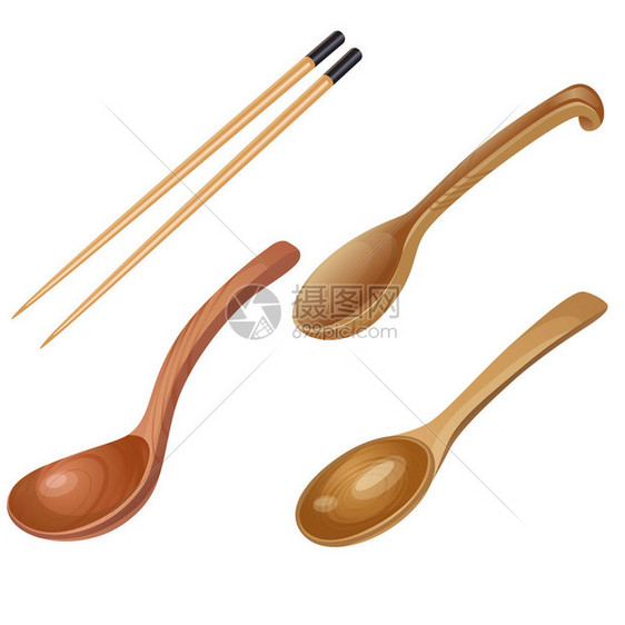 木勺三种木筷一对图片