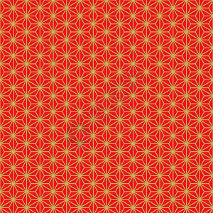 风格的无缝背景图像传统的金红色几何形花纹图图片