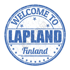 欢迎来到Laplandshunge橡胶邮票的白背图片
