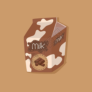 棕色背景的巧克力花粉牛奶盒棕色纸图片