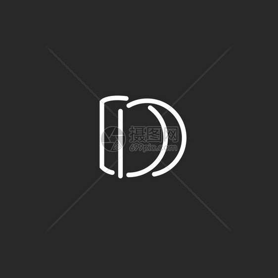 D字母模拟徽标图片