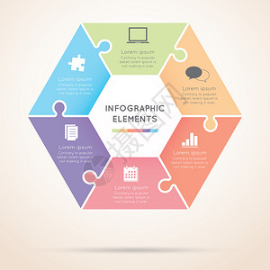 矢量六边形Infograph图表图片