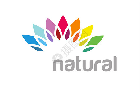 抽象矢量彩色花类似于太阳标识水疗自然设计自然护理健康和健康产品抽象花图标花标志彩色自图片