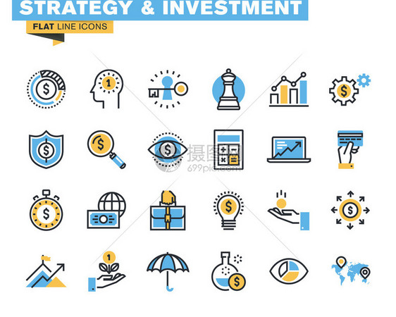 用于网站和移动网站和应用程序的战略投资金融银行保险资金图片