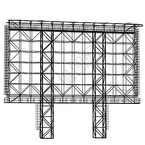 钢铁结构纸板广告牌的轮光图片