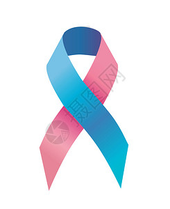 粉色和蓝色丝带怀孕和丧失意识符号生殖器完整意识符号男乳腺癌意识炎症乳腺癌意识图片