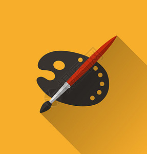 调色板绘画艺术图标简单符号图片素材