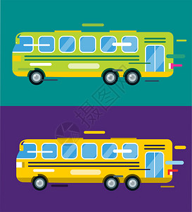 城市巴士卡通风格矢量公共汽车图标剪影公共汽车矢量卡通剪影公共汽车移动快速城市交通公共汽车快速移动黄色巴士矢量图孤立的图片
