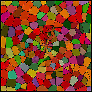 由红色棕色绿色几何形状矢量图解组图片