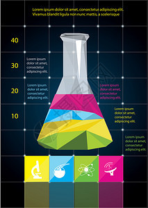 带有图标的抽象科学花瓶几何多边图片
