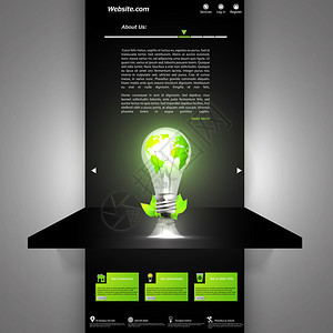 灯泡生态网站模板深色设计图片