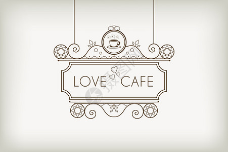咖啡馆或餐馆户外广告的虚拟招牌Victor背景图片