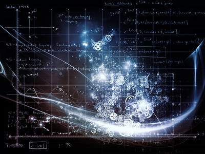 科学系列坐标笔记光波和数字在科学教育和技术主题图片