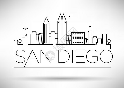 圣地亚哥市LinearSanDiegoCitySillhouette图片