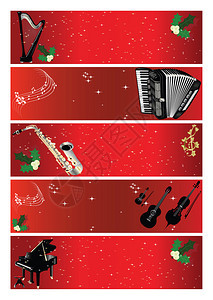 音乐横幅庆祝圣诞节图片