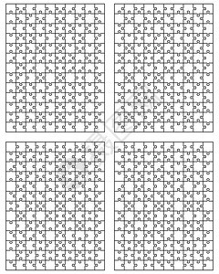 四个白谜题的矢量插图图片