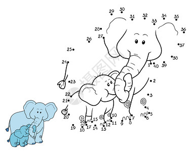 儿童数字游戏教育游戏大象图片