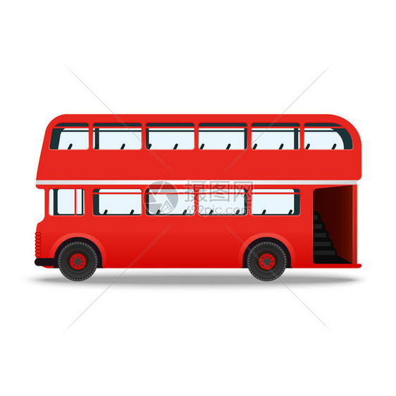 伦敦红色公车红色矢量插图以图片