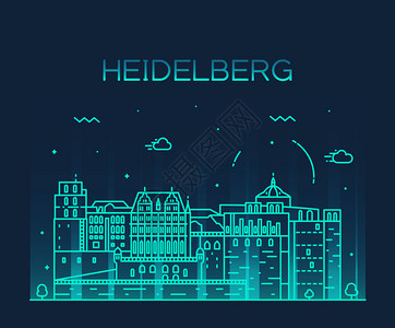 Heidelberg详细描述silhouetteTrendy矢量说明线样式的图片