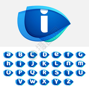 用蓝色或眼睛设置的字母用于您的应用程序或企业身份的抽象时尚字母多色矢量图片