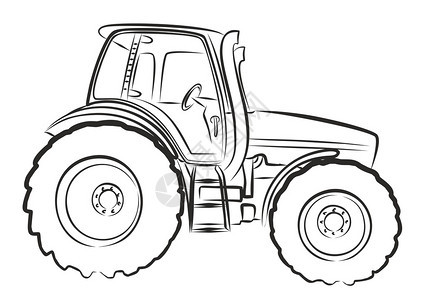 柴油拖拉机的草图图片
