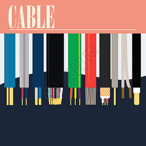 不同截面的电缆一个在图片顶部带有单词的骰子电缆的一个版本海报在图片