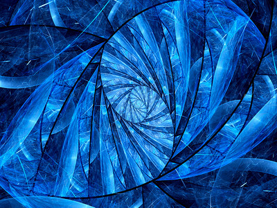 蓝色彩玻璃分形计算机生成了抽图片
