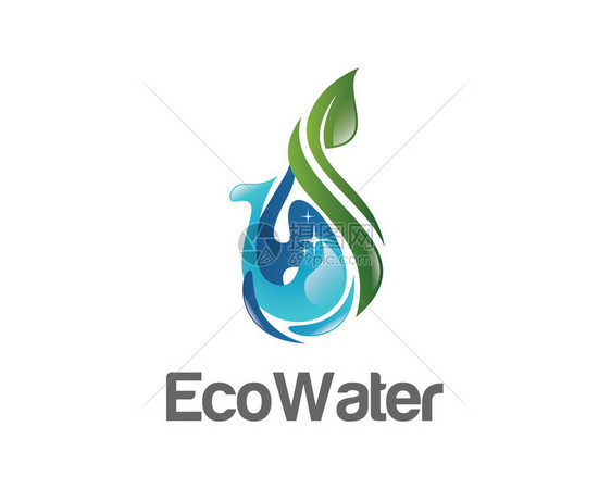 生态水标志设计矢量模板水滴符号向量绿色生态标志设计矢量简单干净图片