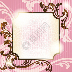 由法国的rococo风格所启发的高级粉色和棕色透明框架设计图片