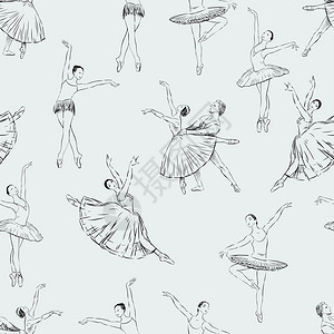 各种舞蹈姿势中的芭蕾舞背景图片