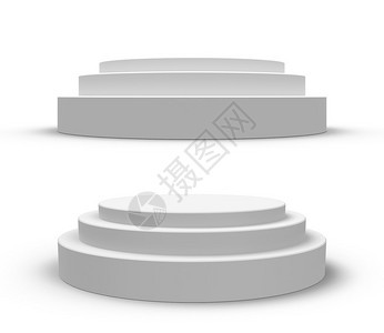 空白色圆形讲台三维渲染图片