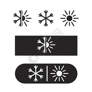 空调图标自然标志寒冷和冬季雪夏图片