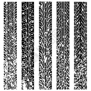 一套详细的轮胎印矢量图图片