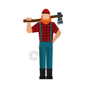 樵夫森林和强大的樵夫自然时髦肌肉男留着胡子伐木工樵夫木匠木工森林强图片