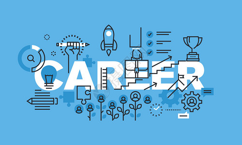 CAREER网站横幅的现代细线设计概念图片