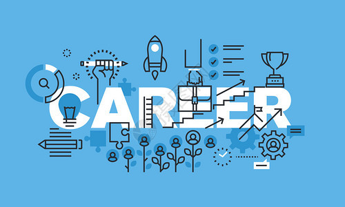 CAREER网站横幅的现代细线设计概念图片