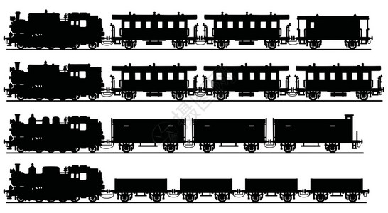 车系统绘画经典黑色蒸汽火车的手画任插画