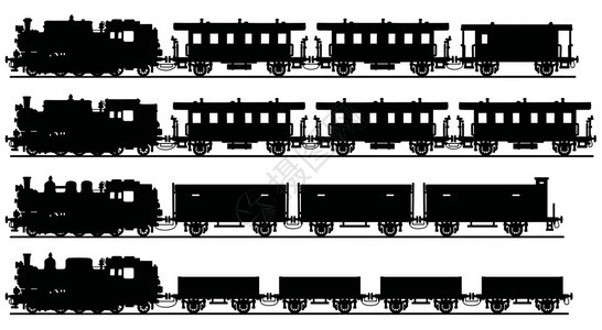 绘画经典黑色蒸汽火车的手画任图片