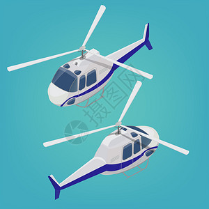 中型直升机运输模式航空器车辆矢量图示ACONF图片