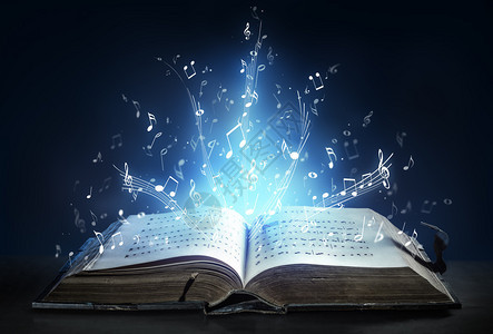 古代歌曲之书中的音乐笔记背景图片