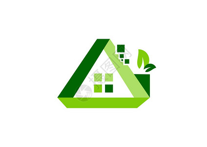 绿色房屋徽标图房地产符号图标公寓图片