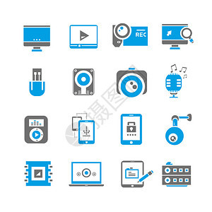 16个电脑图标的集合图片