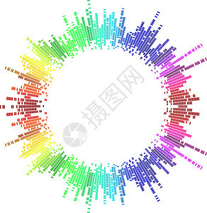 马赛克彩虹圈矢量图背景图片