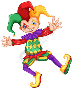 穿着五颜六色的服装插图的小丑图片