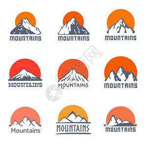 山景观标志集矢量图标说明图片